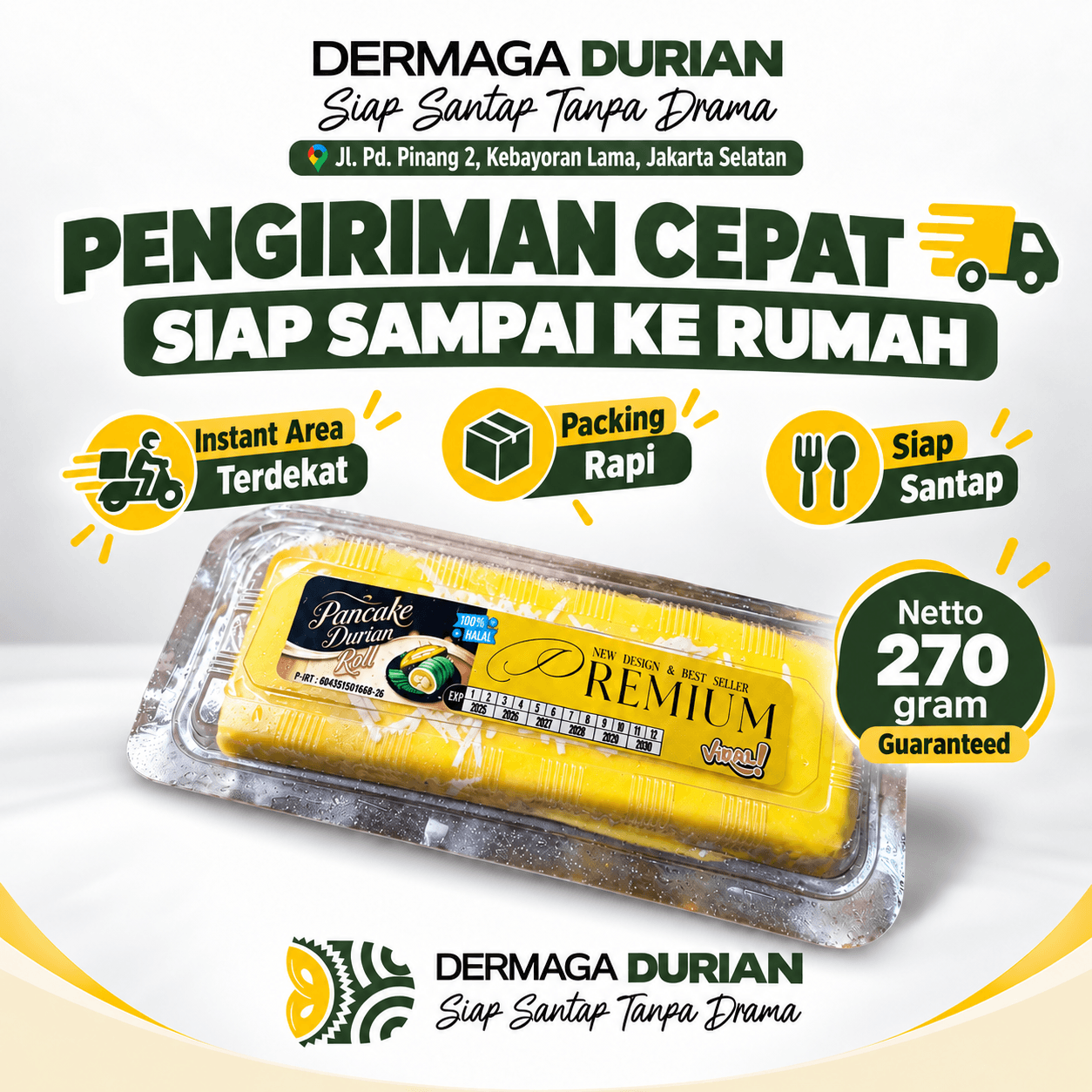 Pancake Durian Roll Premium