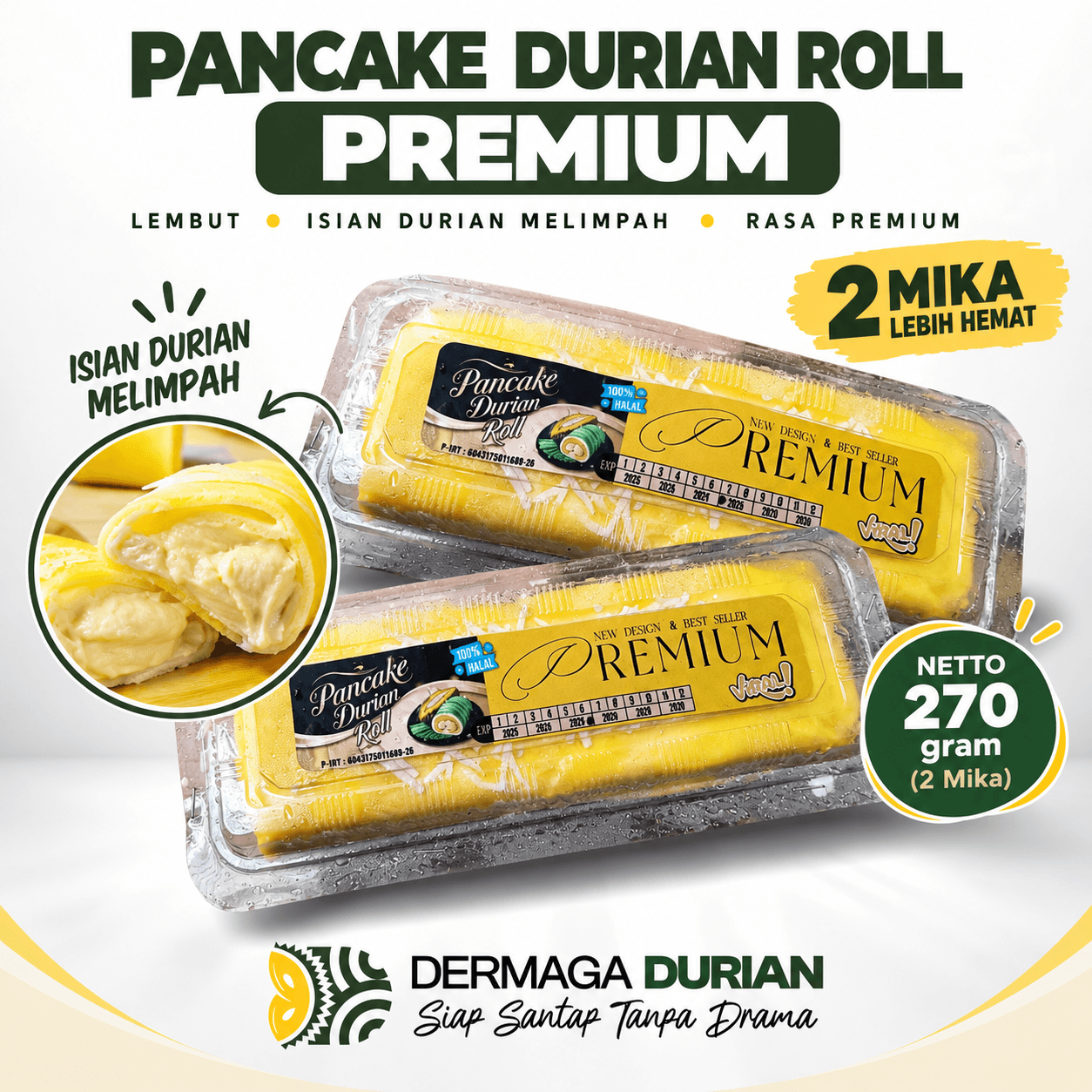 Pancake Durian Roll Premium